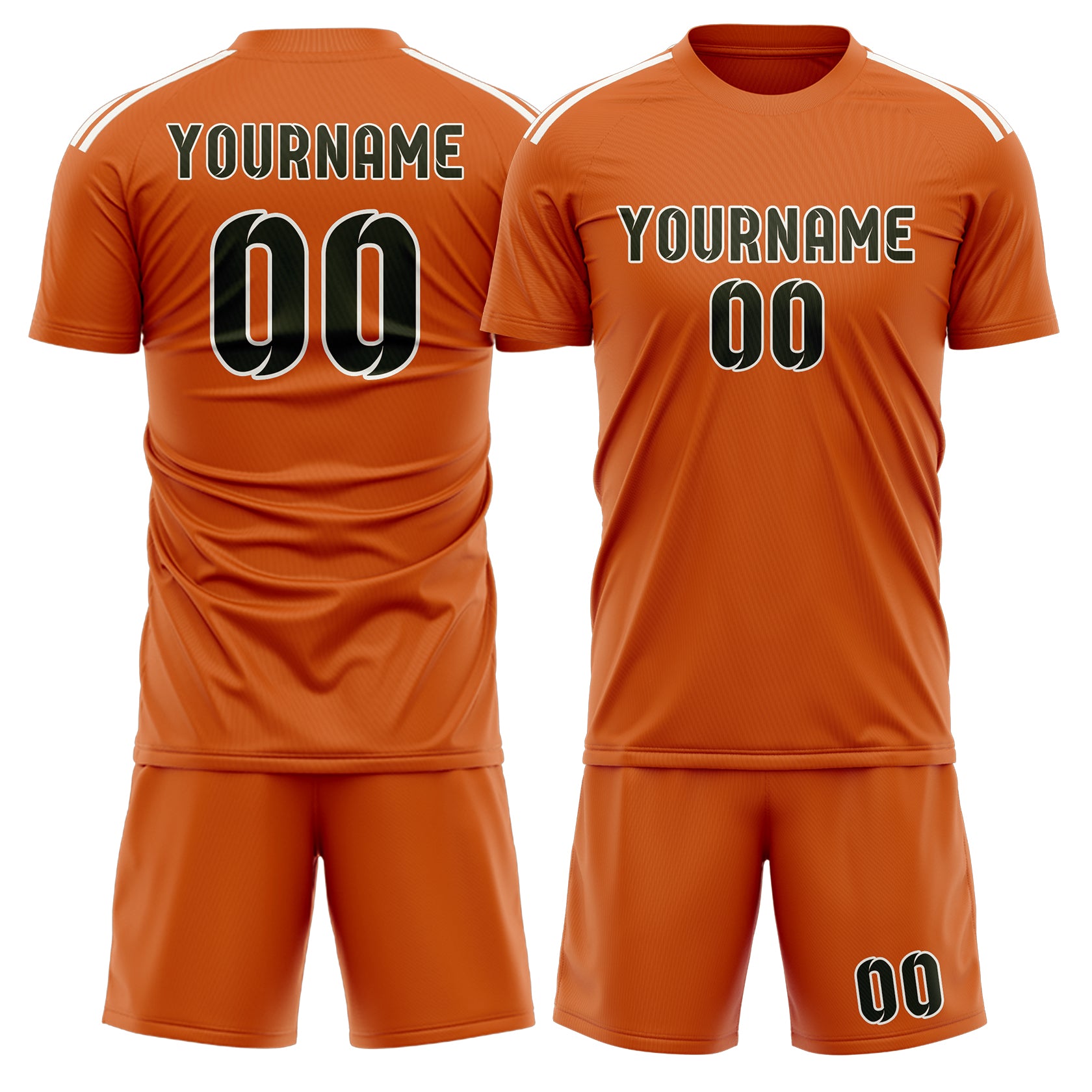 Custom Orange Olive Soccer Set