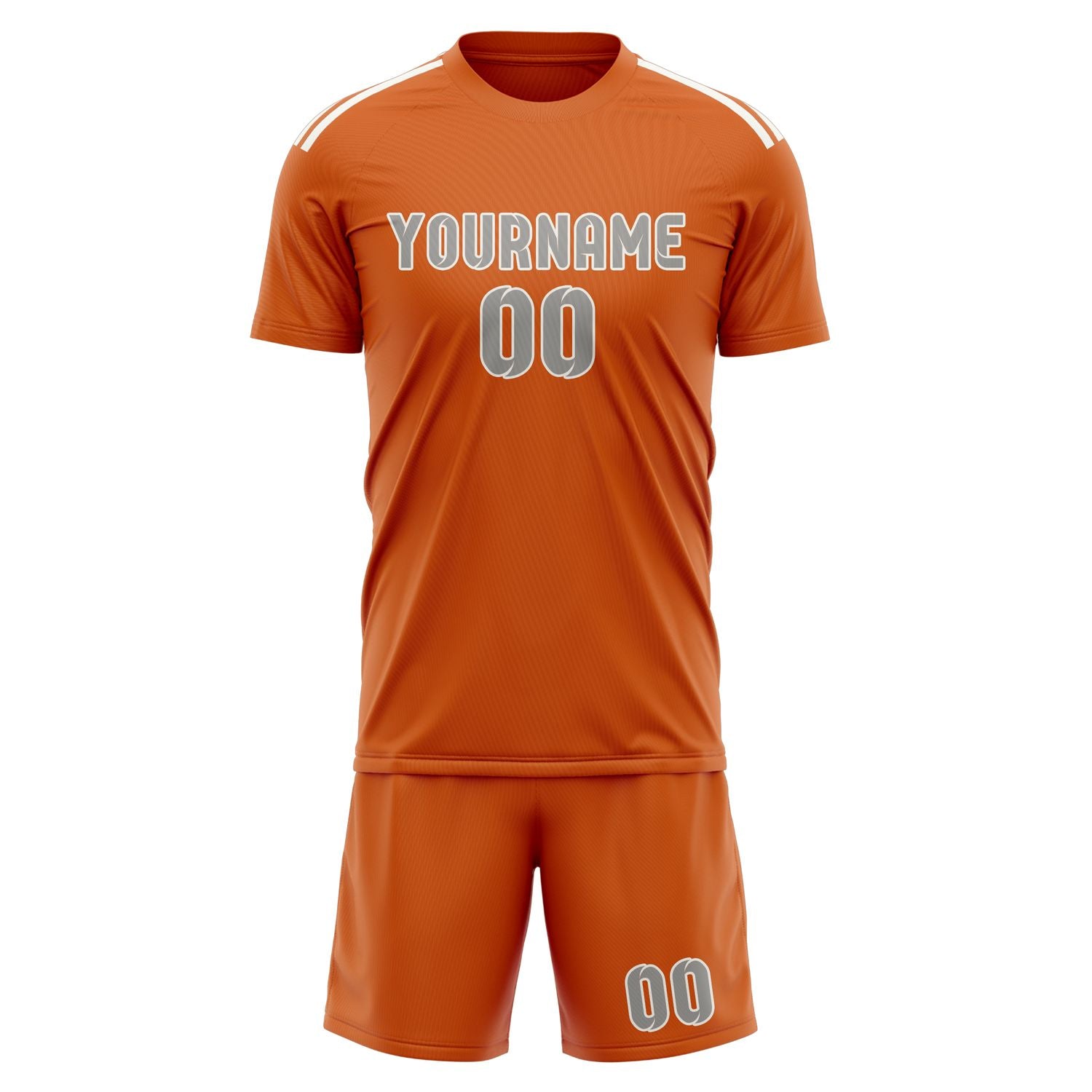 Custom Orange Gray Soccer Set