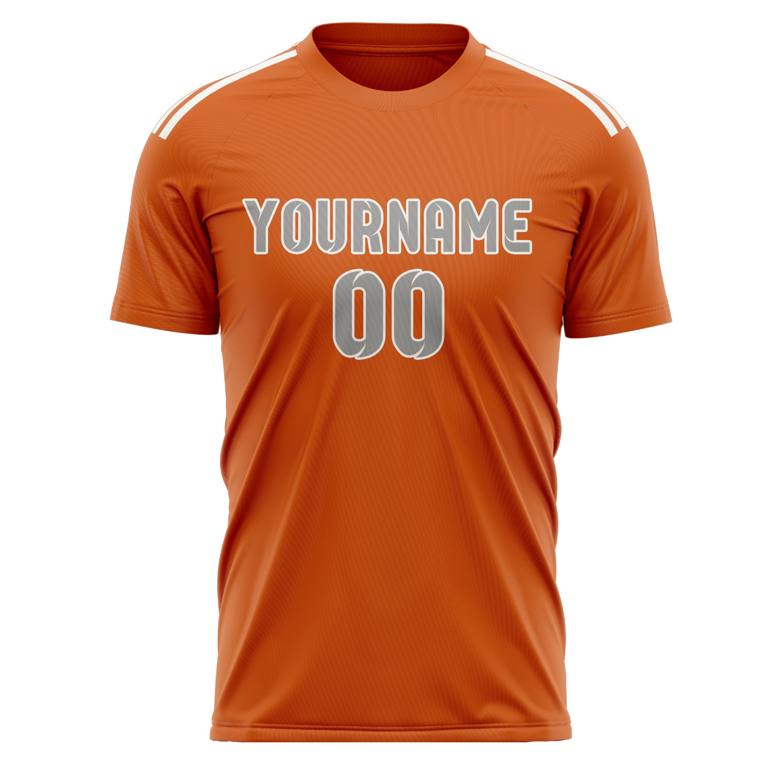 Custom Orange Gray Soccer Jersey