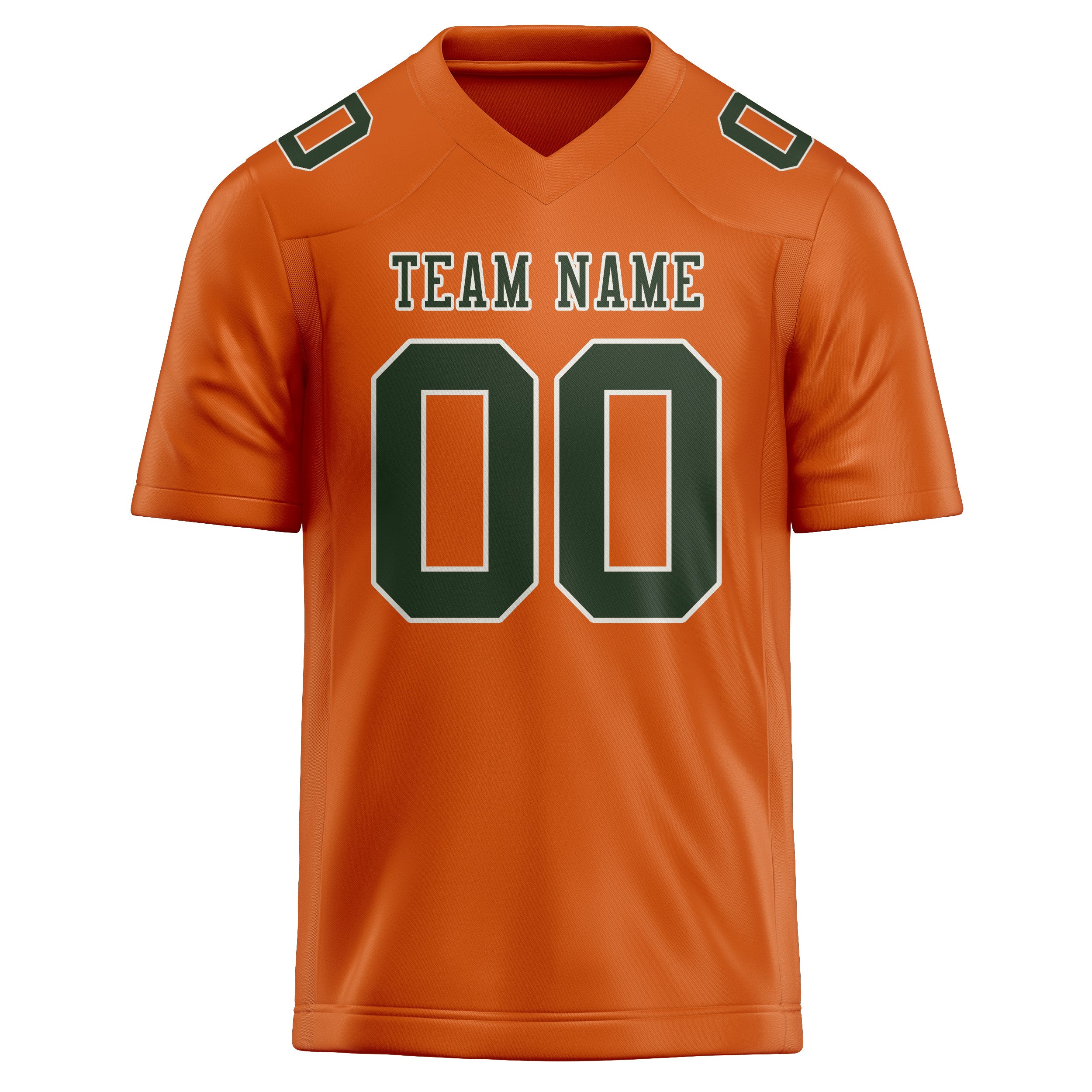 Custom Orange Dark Green Football Jersey