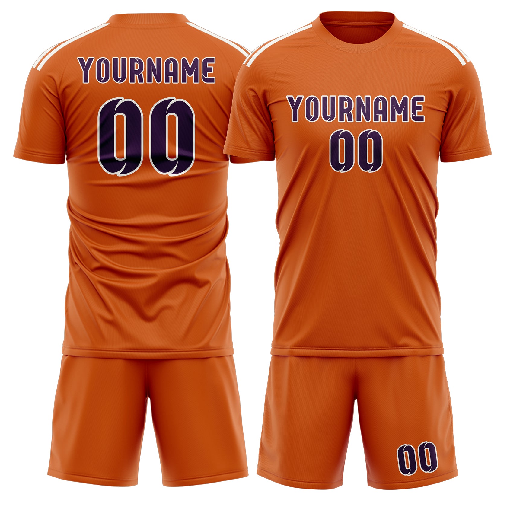 Custom Orange Purple Soccer Set
