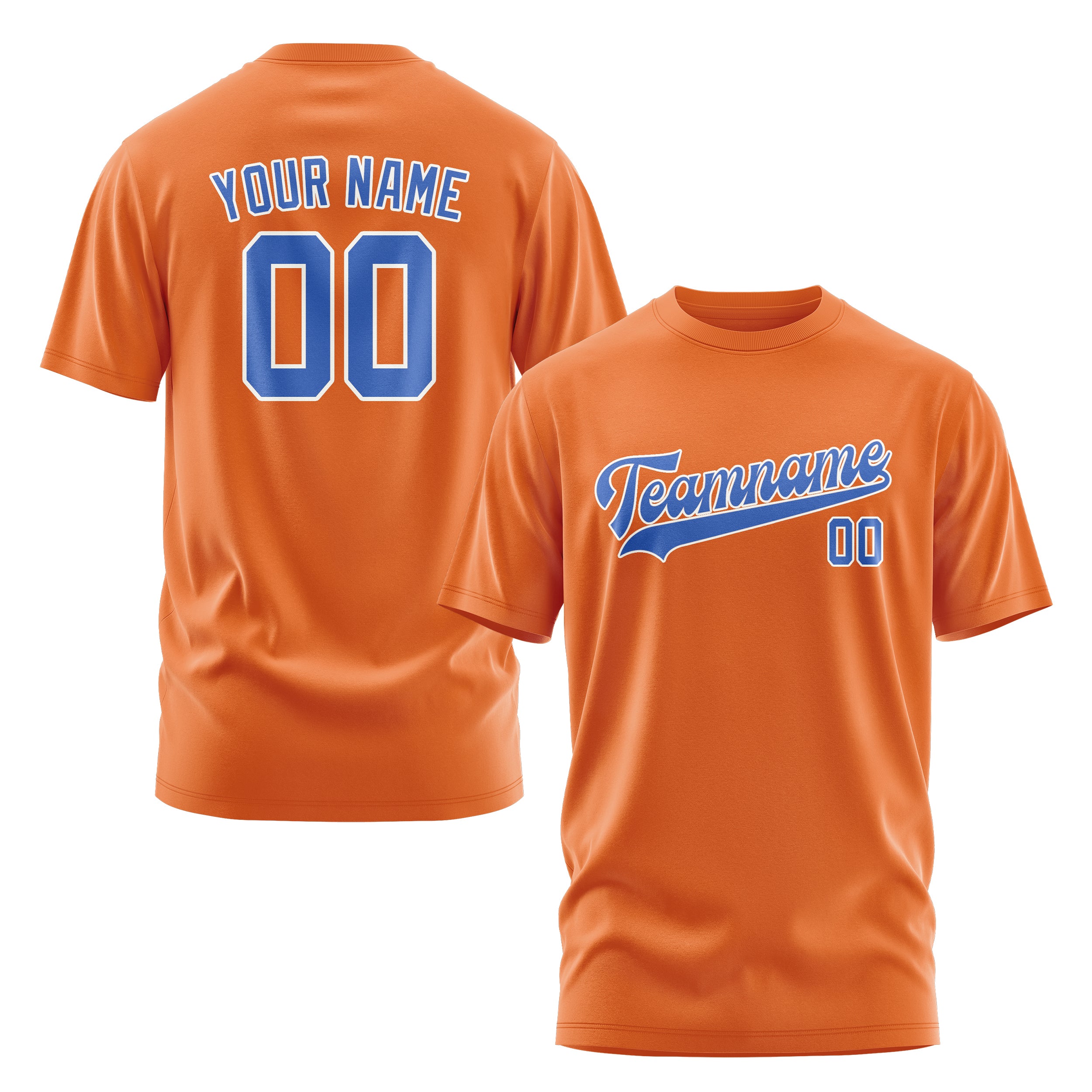 Custom Orange Sky Blue T-Shirt