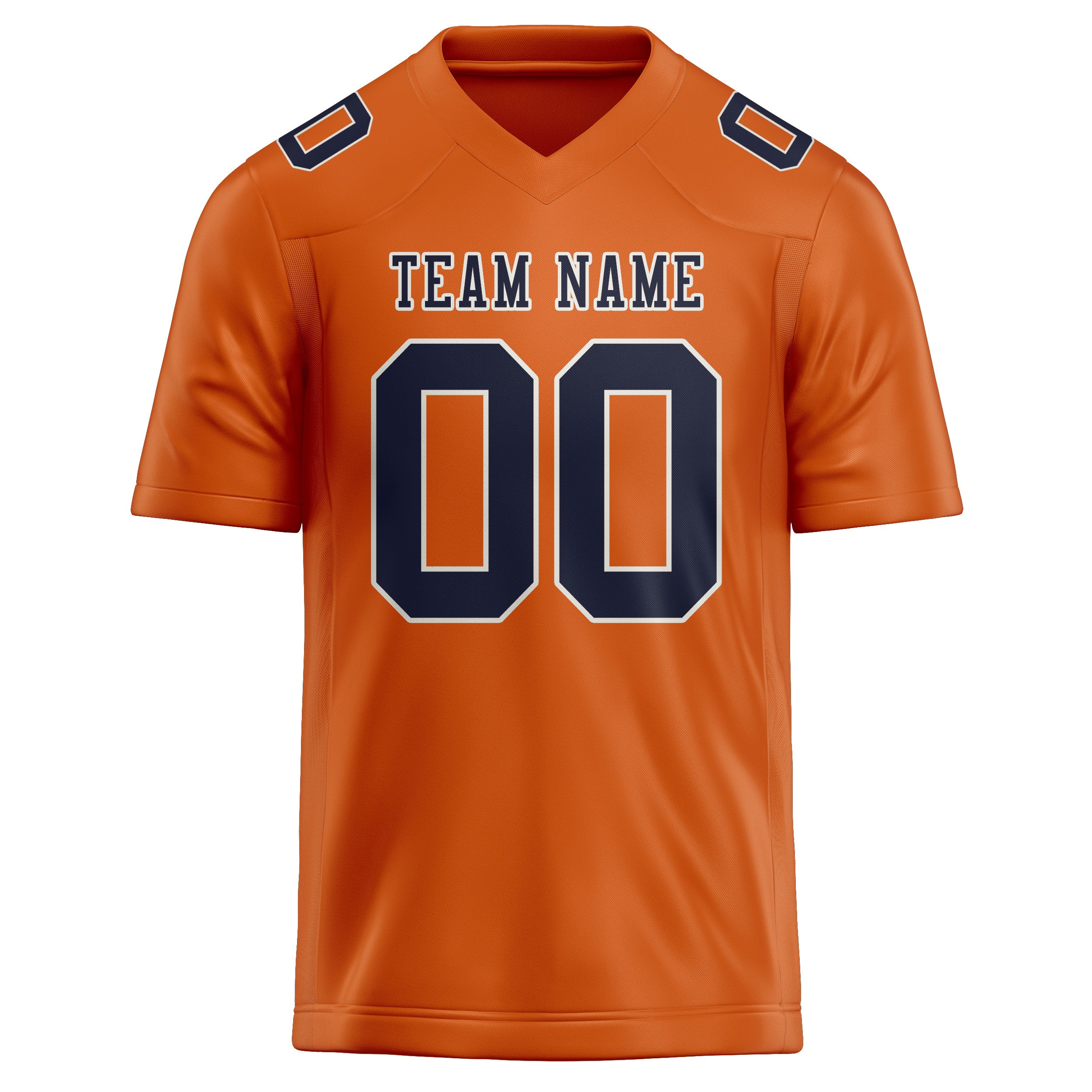 Custom Orange Navy Football Jersey