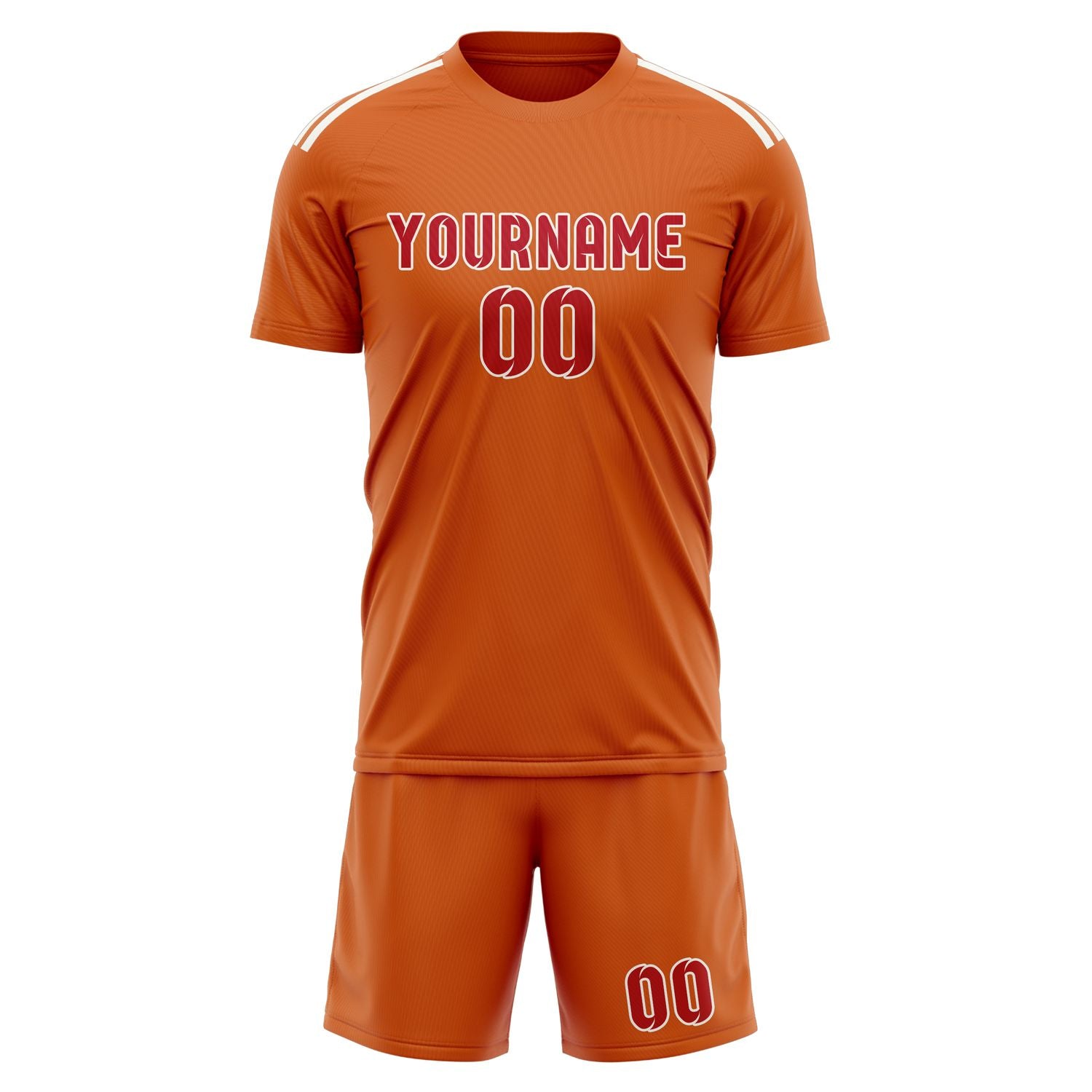 Custom Orange Red Soccer Set