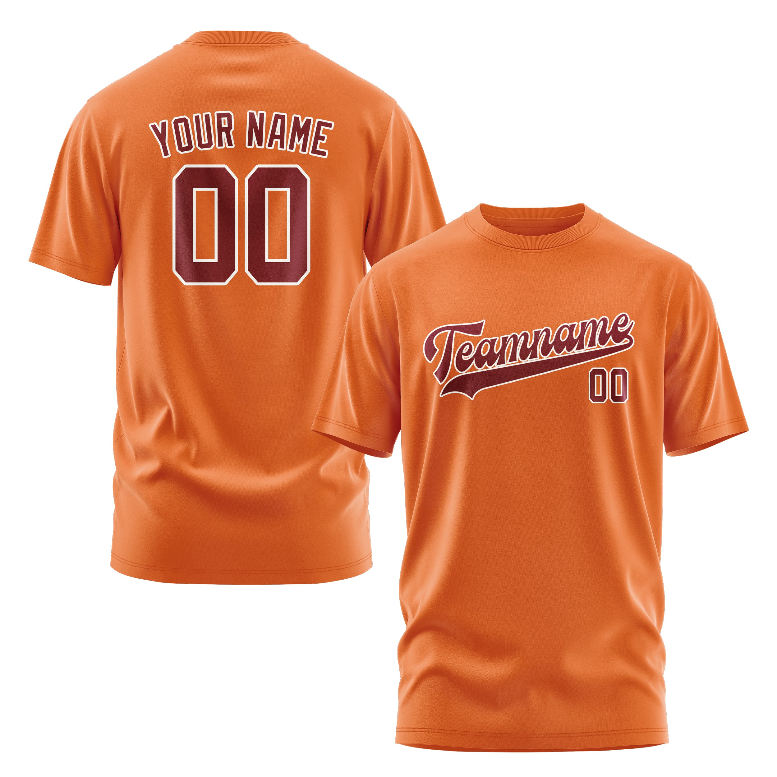 Custom Orange Crimson Red T-Shirt
