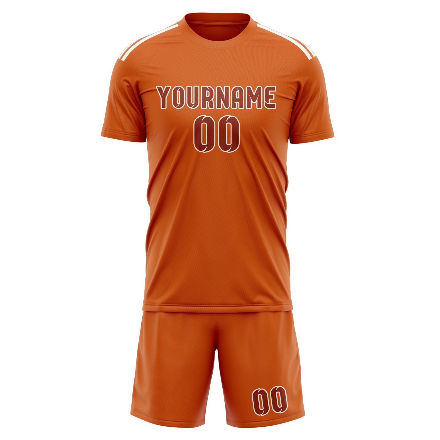 Custom Orange Coral Red Soccer Set