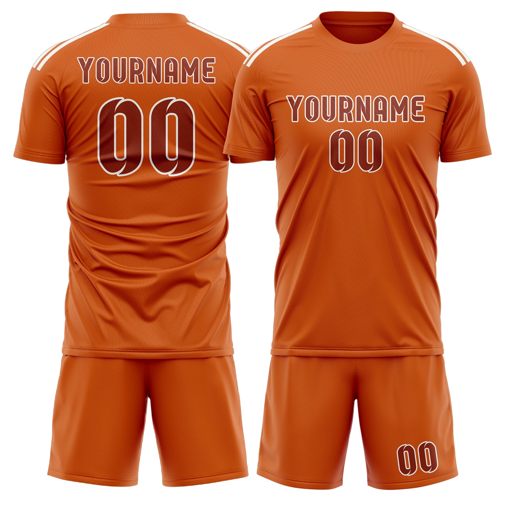 Custom Orange Coral Red Soccer Set