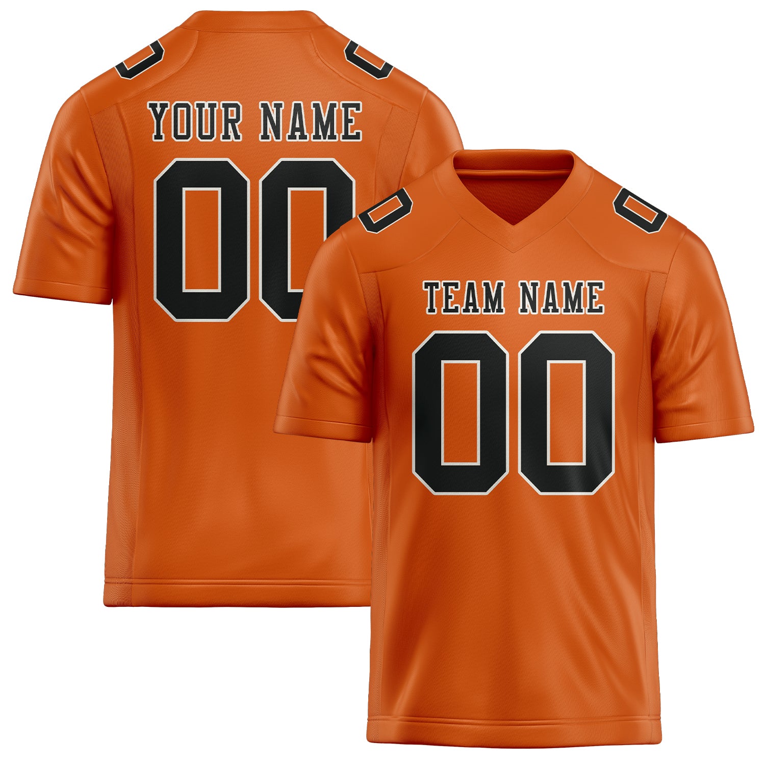 Custom Orange Black Football Jersey