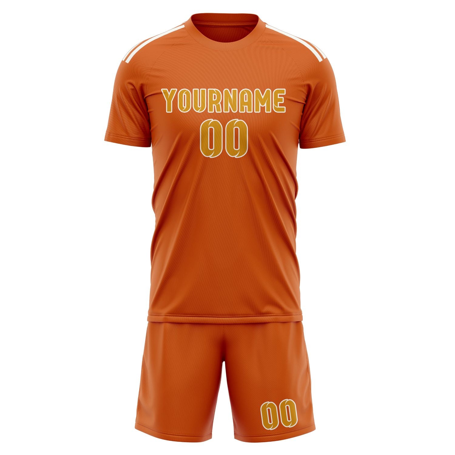 Custom Orange Yellow Soccer Set