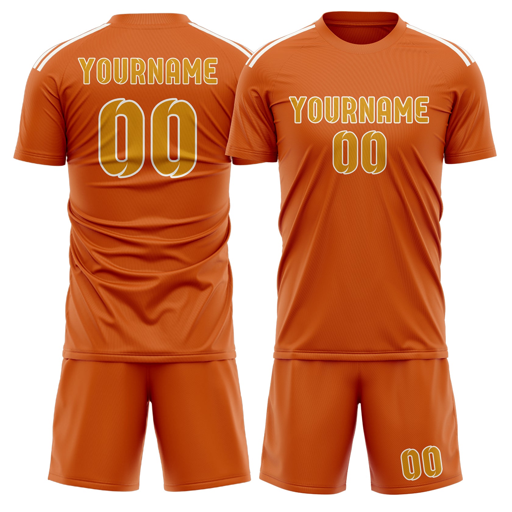 Custom Orange Yellow Soccer Set