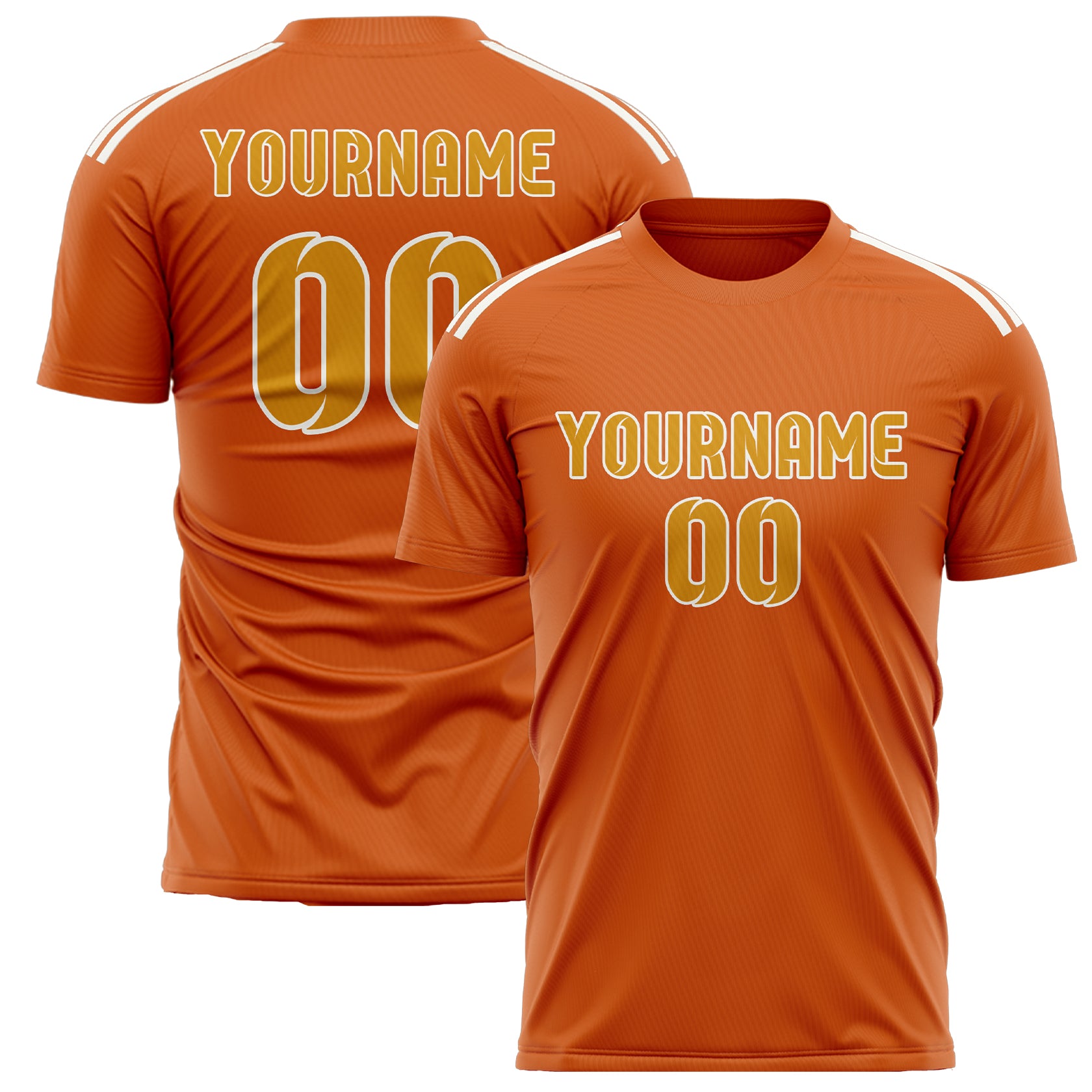 Custom Orange Yellow Soccer Jersey