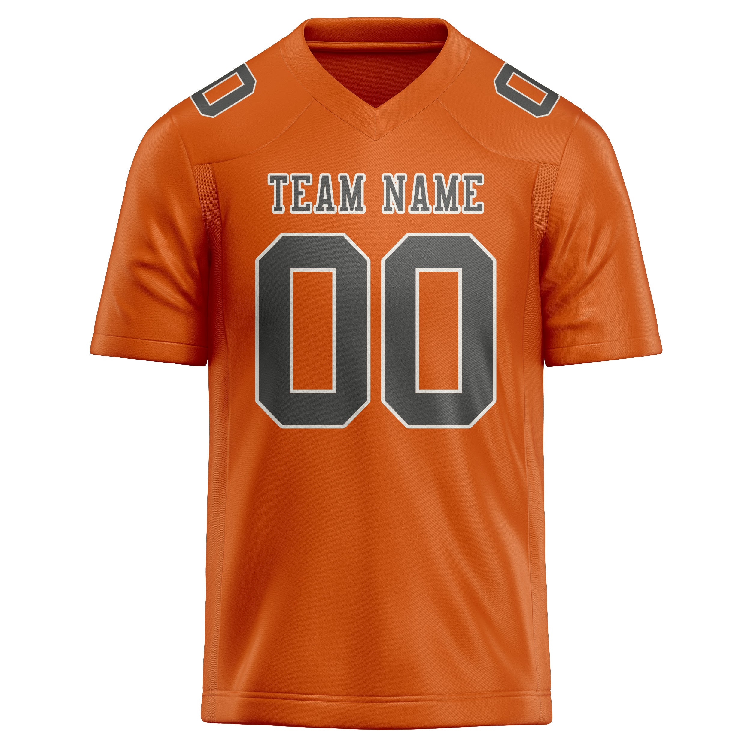 Custom Orange Dark Grey Football Jersey