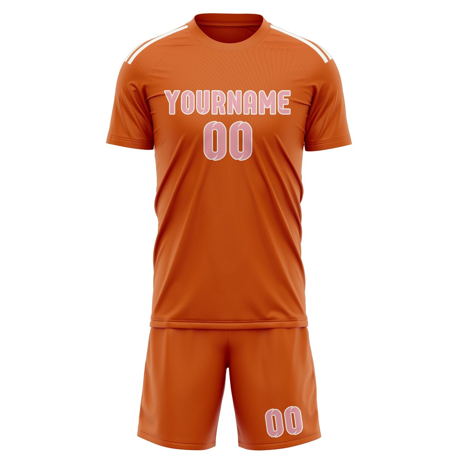 Custom Orange Light Pink Soccer Set
