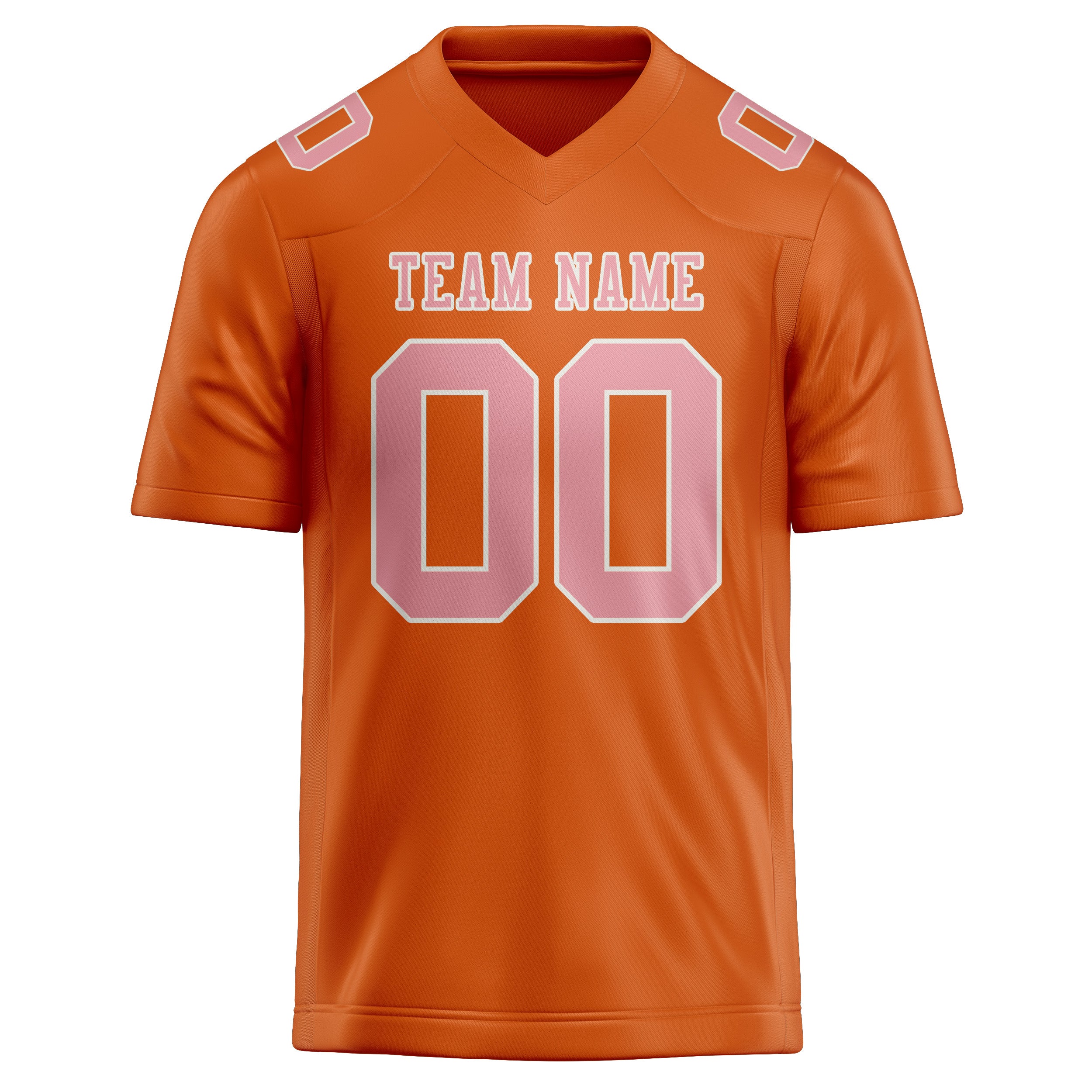 Custom Orange Light Pink Football Jersey