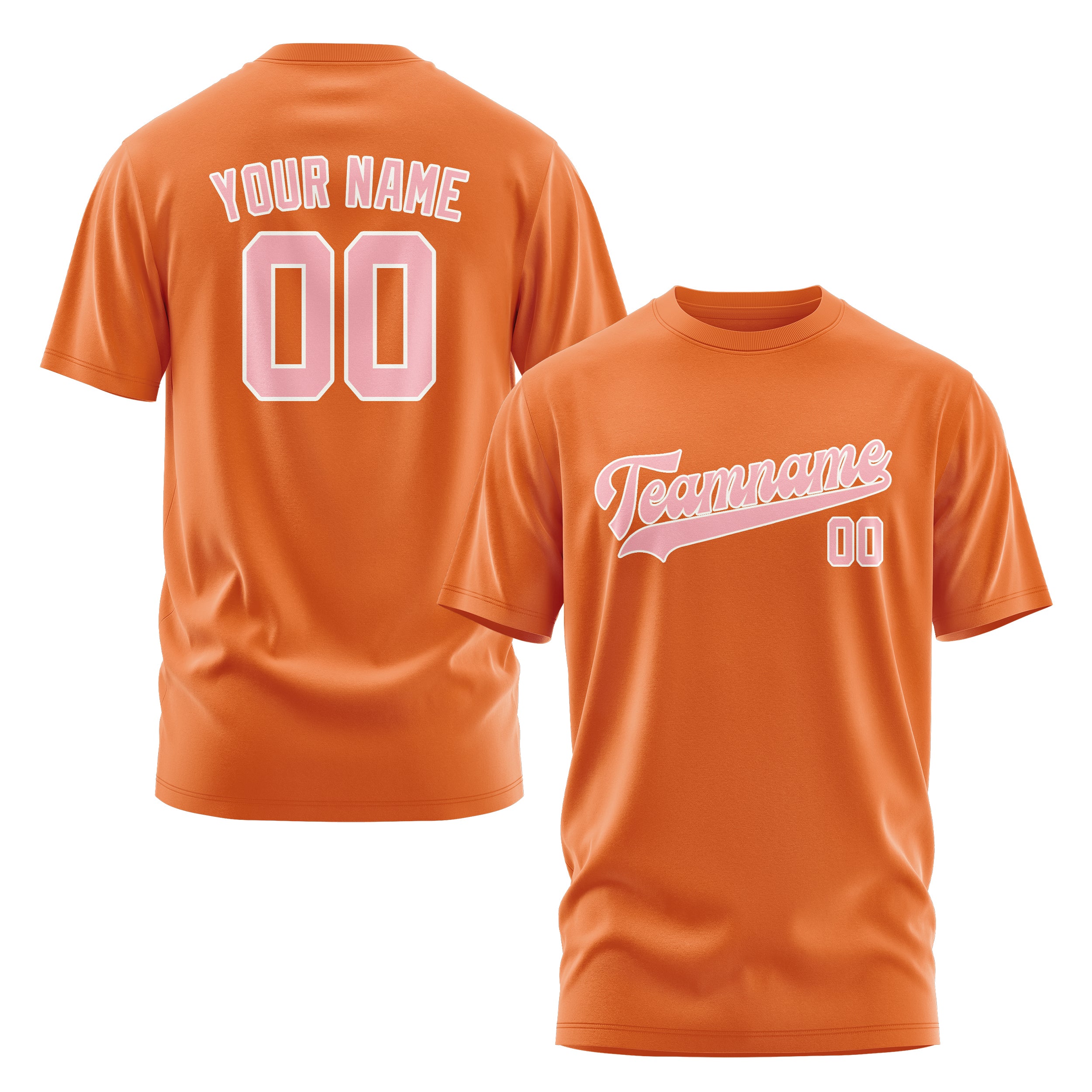 Custom Orange Light Pink T-Shirt