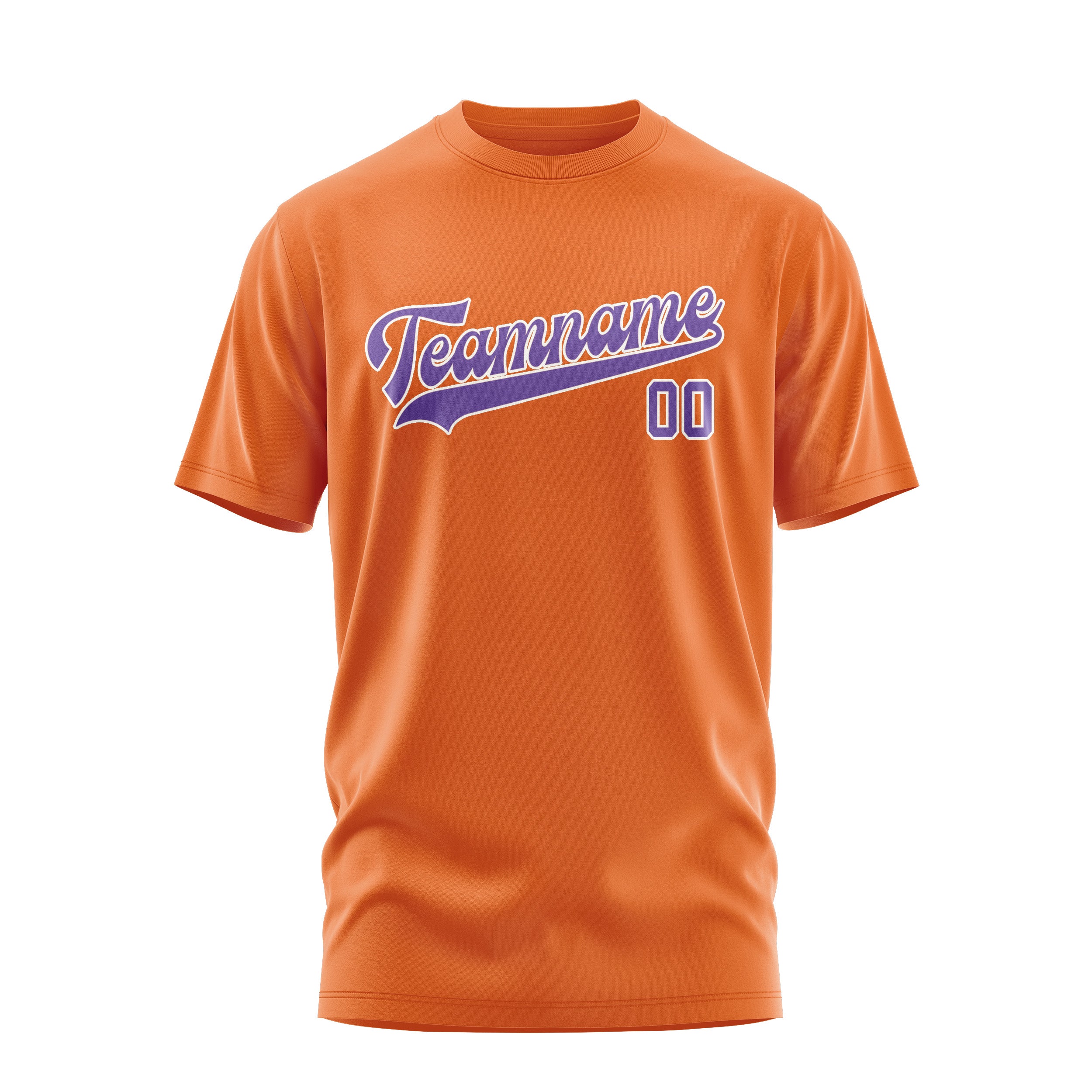 Custom Orange Light Purple T-Shirt