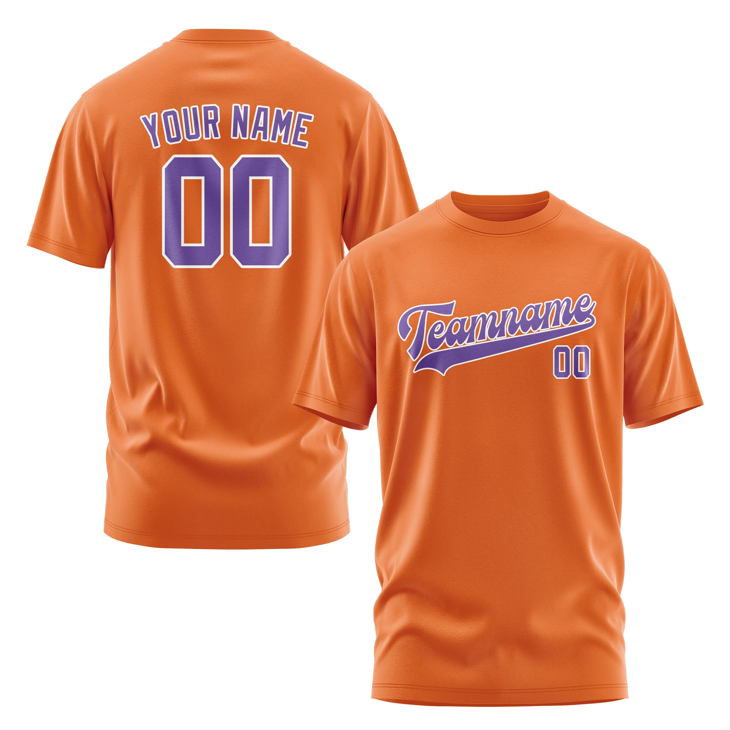 Custom Orange Light Purple T-Shirt