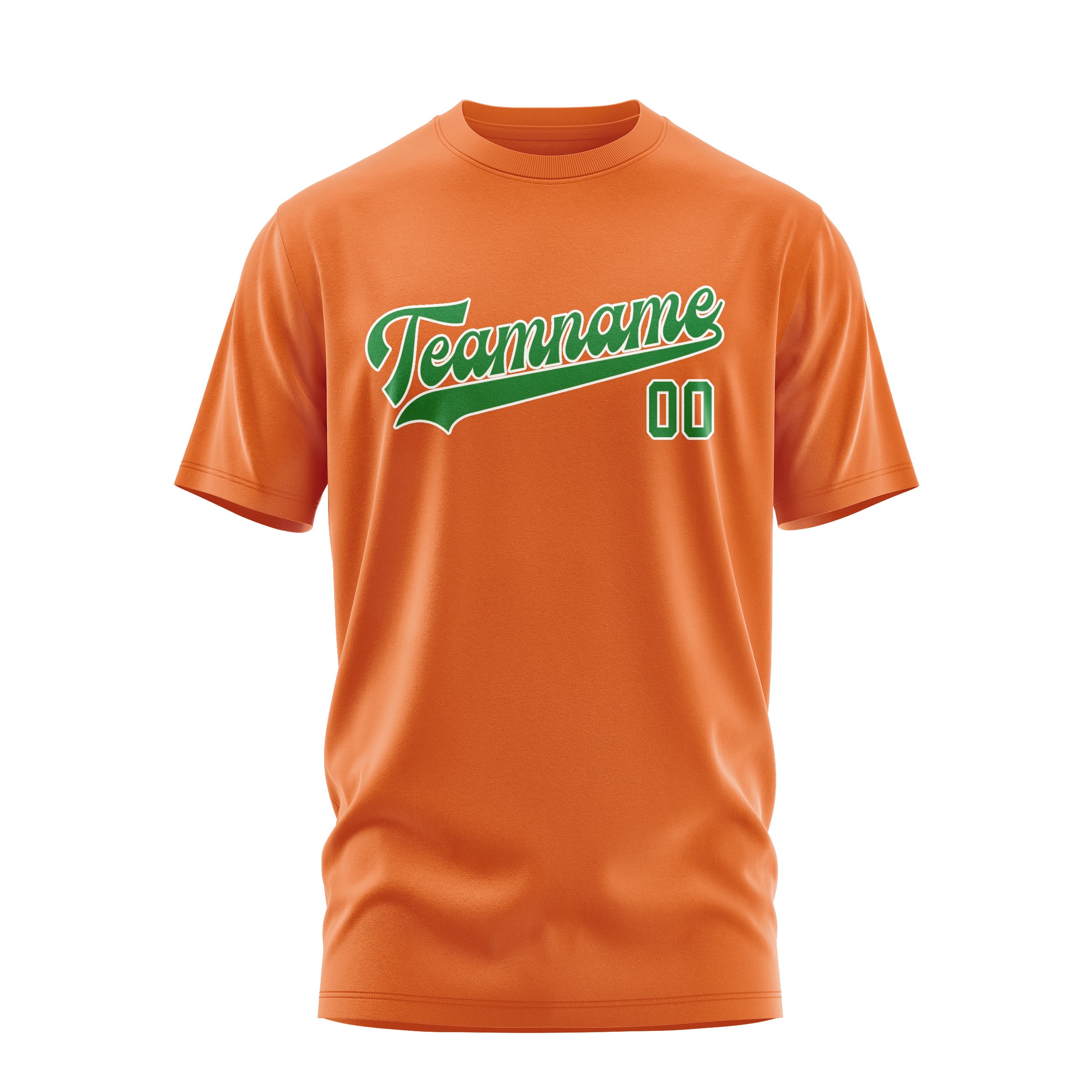 Custom Orange Emerald Green T-Shirt