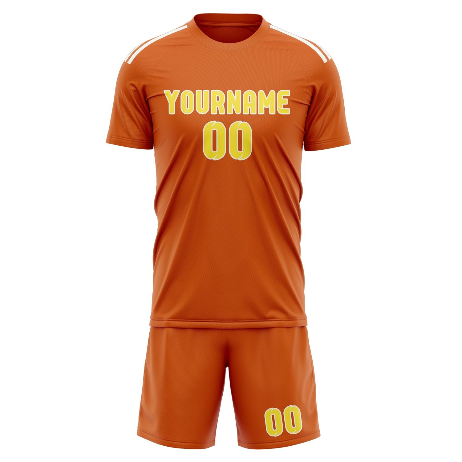 Custom Orange Light Yellow Soccer Set