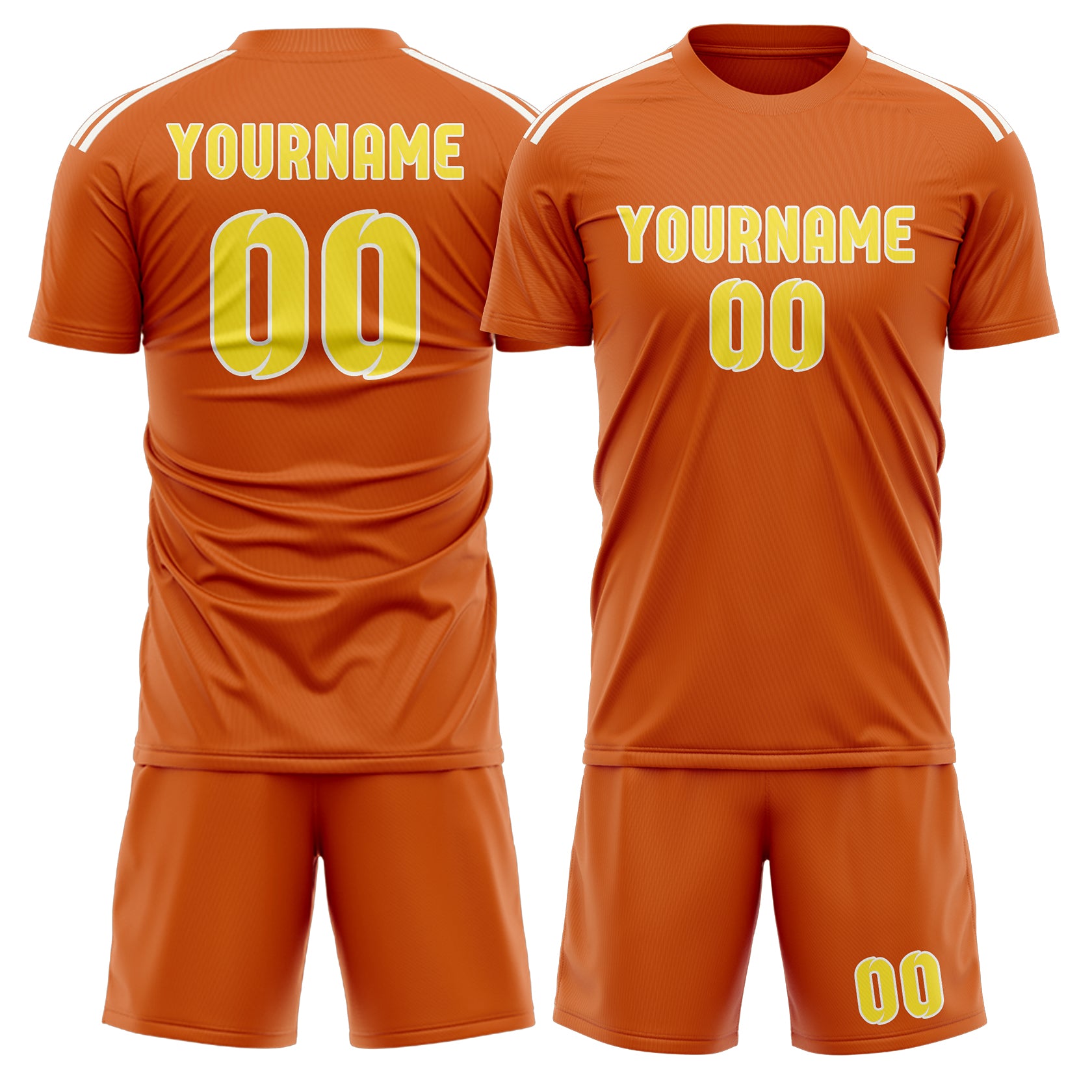Custom Orange Light Yellow Soccer Set