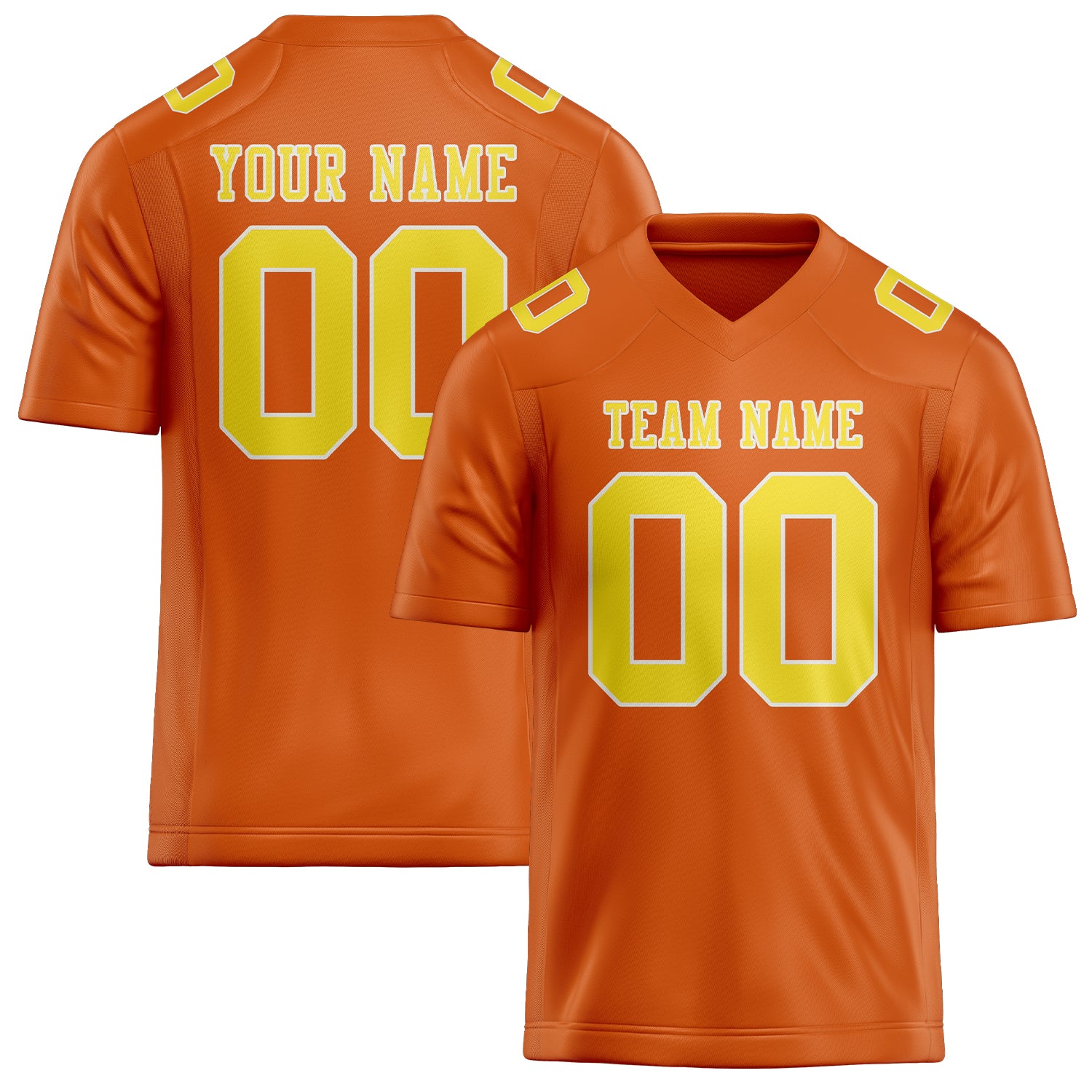 Custom Orange Light Yellow Football Jersey