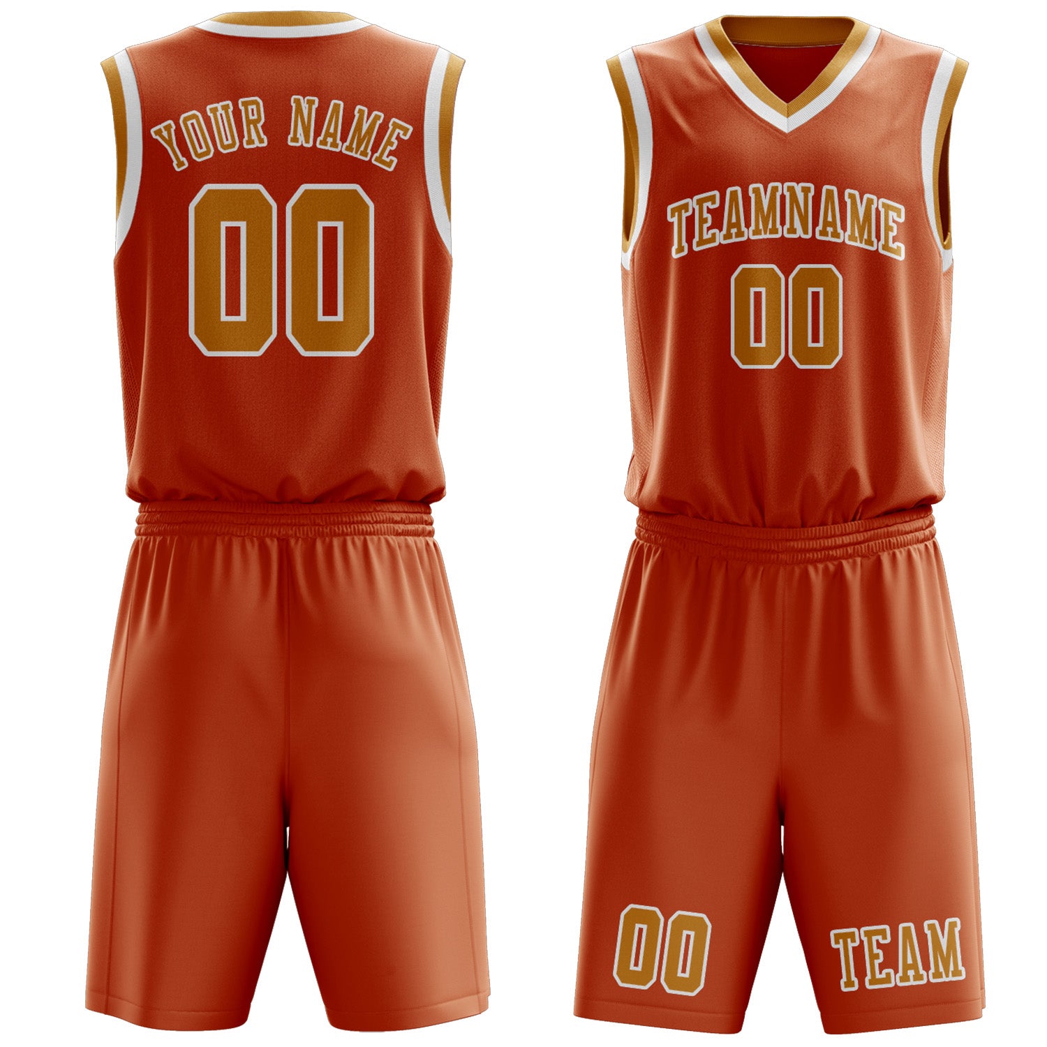 Custom Orange Yellow Basketball Set
