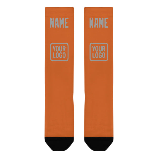 Custom Orange Gray Knee-High Sock