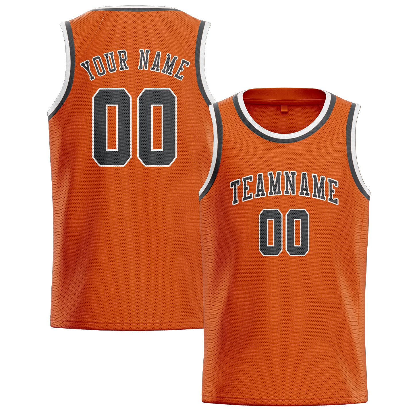 Custom Orange Dark Grey Basketball Jersey