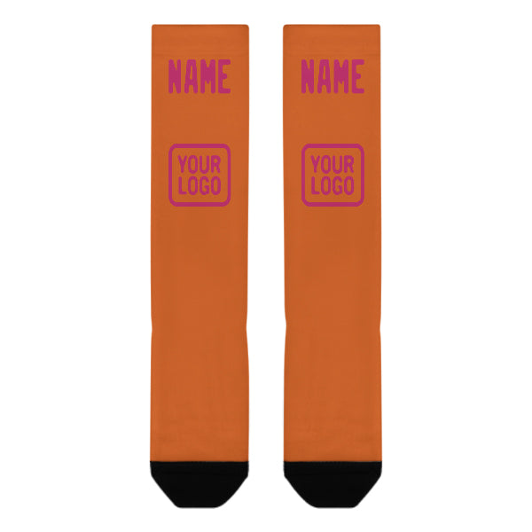 Custom Orange Pink Knee-High Sock