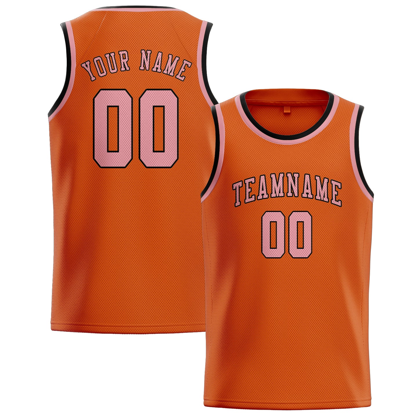 Custom Orange Light Pink Basketball Jersey