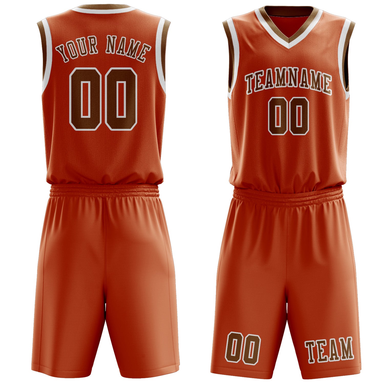 Custom Orange Khaki Basketball Set