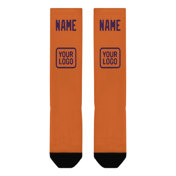Custom Orange Purple Knee-High Sock