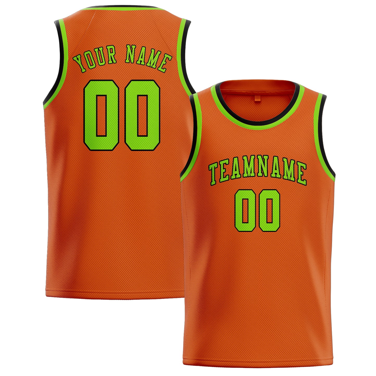 Custom Orange Emerald Green Basketball Jersey