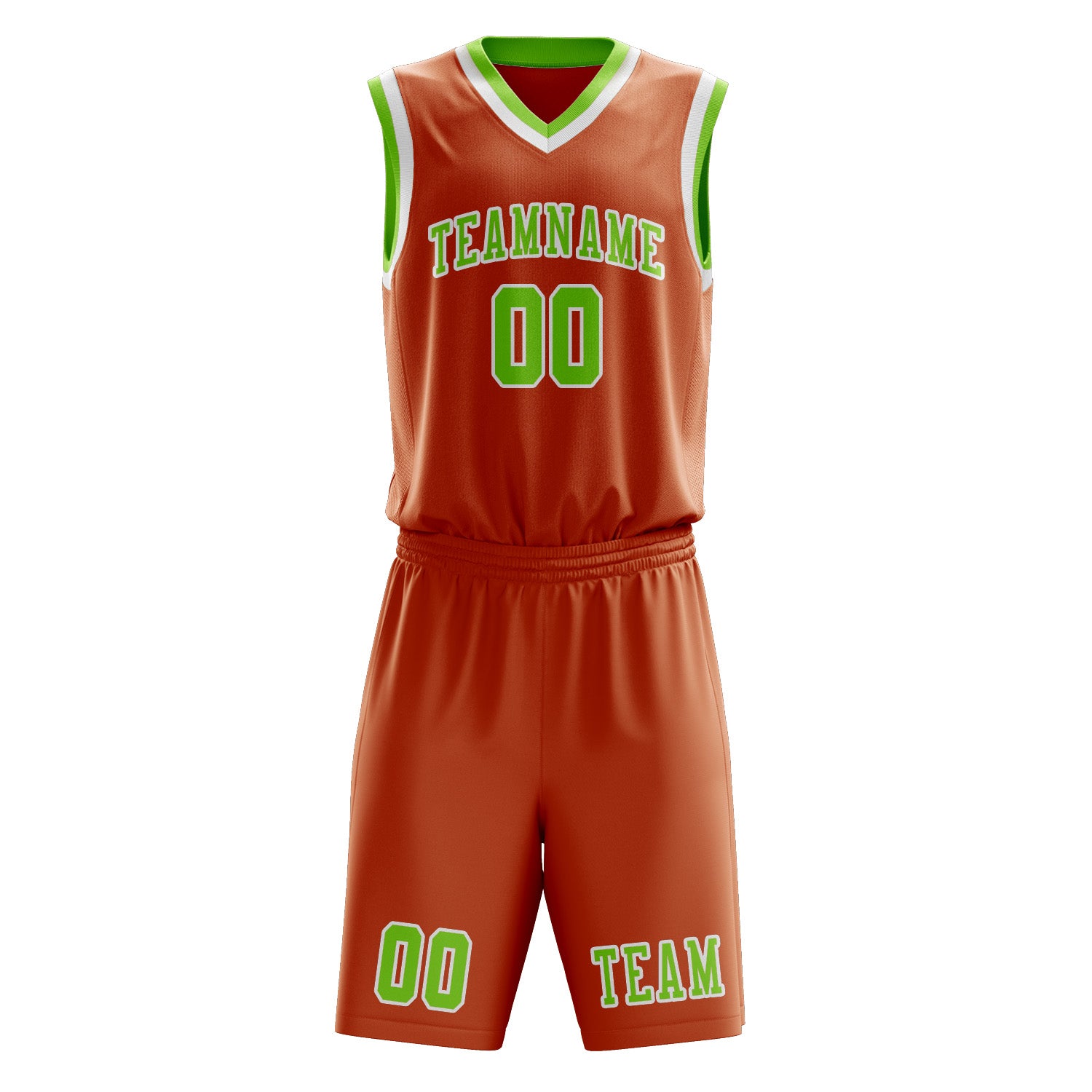 Custom Orange Emerald Green Basketball Set