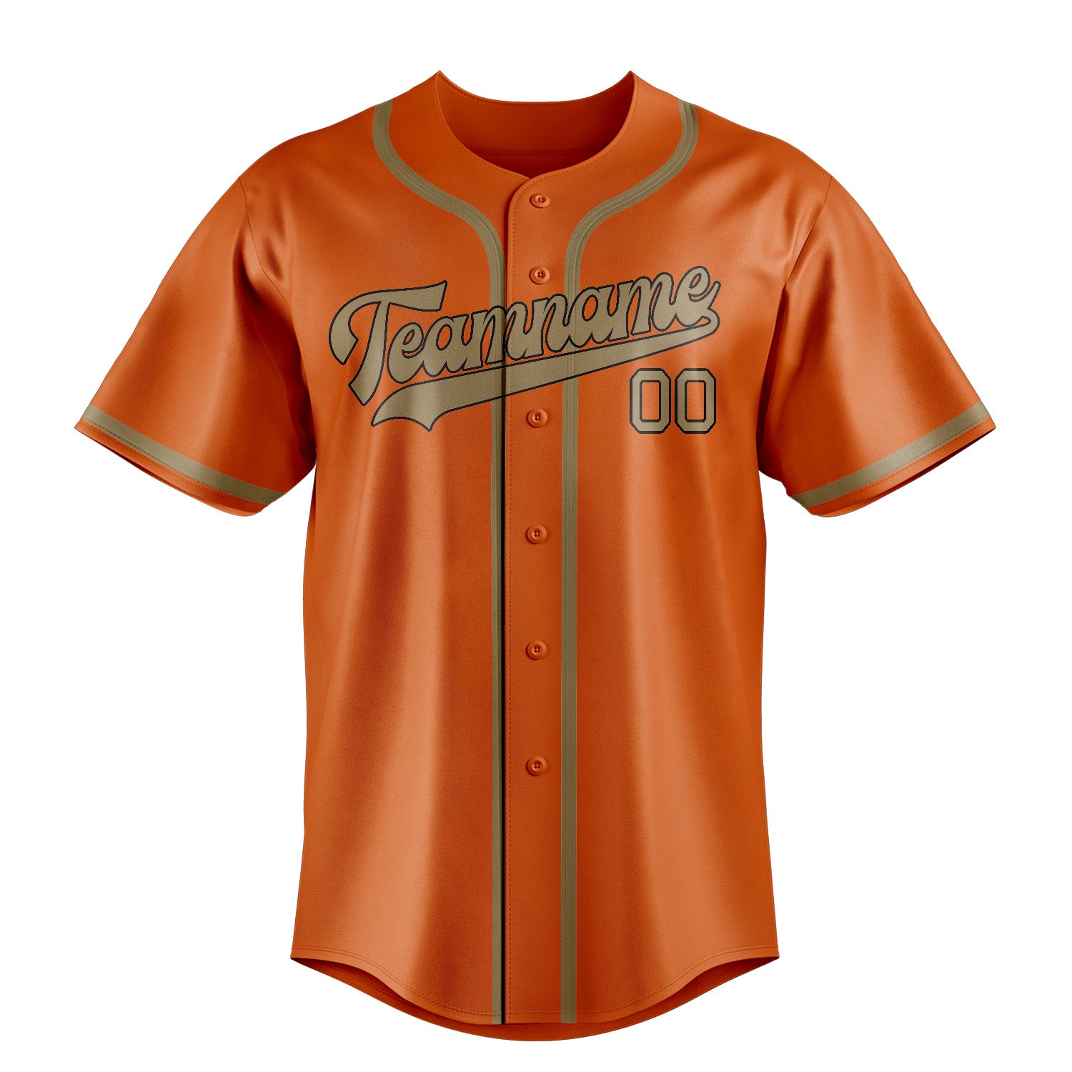 Custom Orange Light Khaki Baseball Jersey