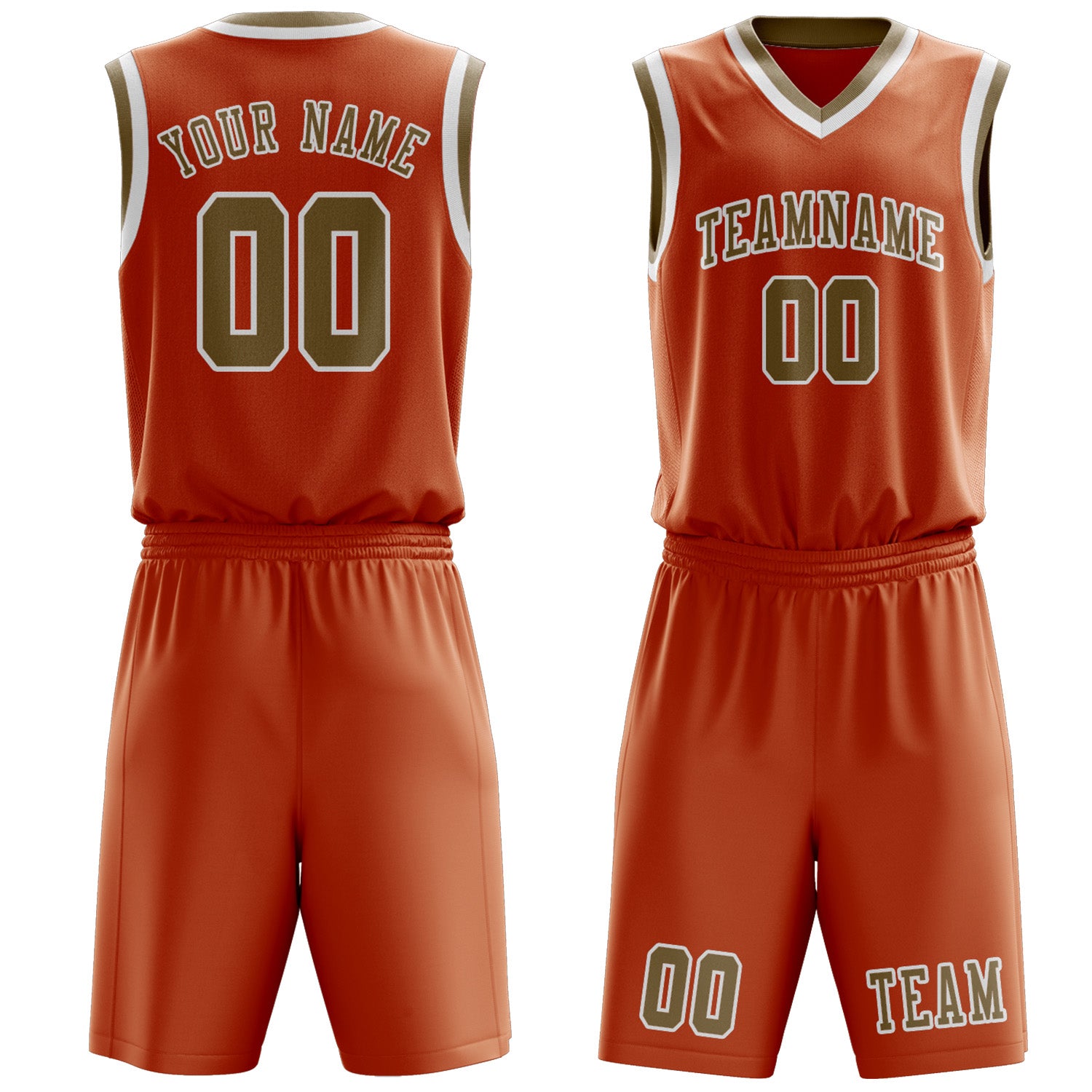Custom Orange Light Khaki Basketball Set