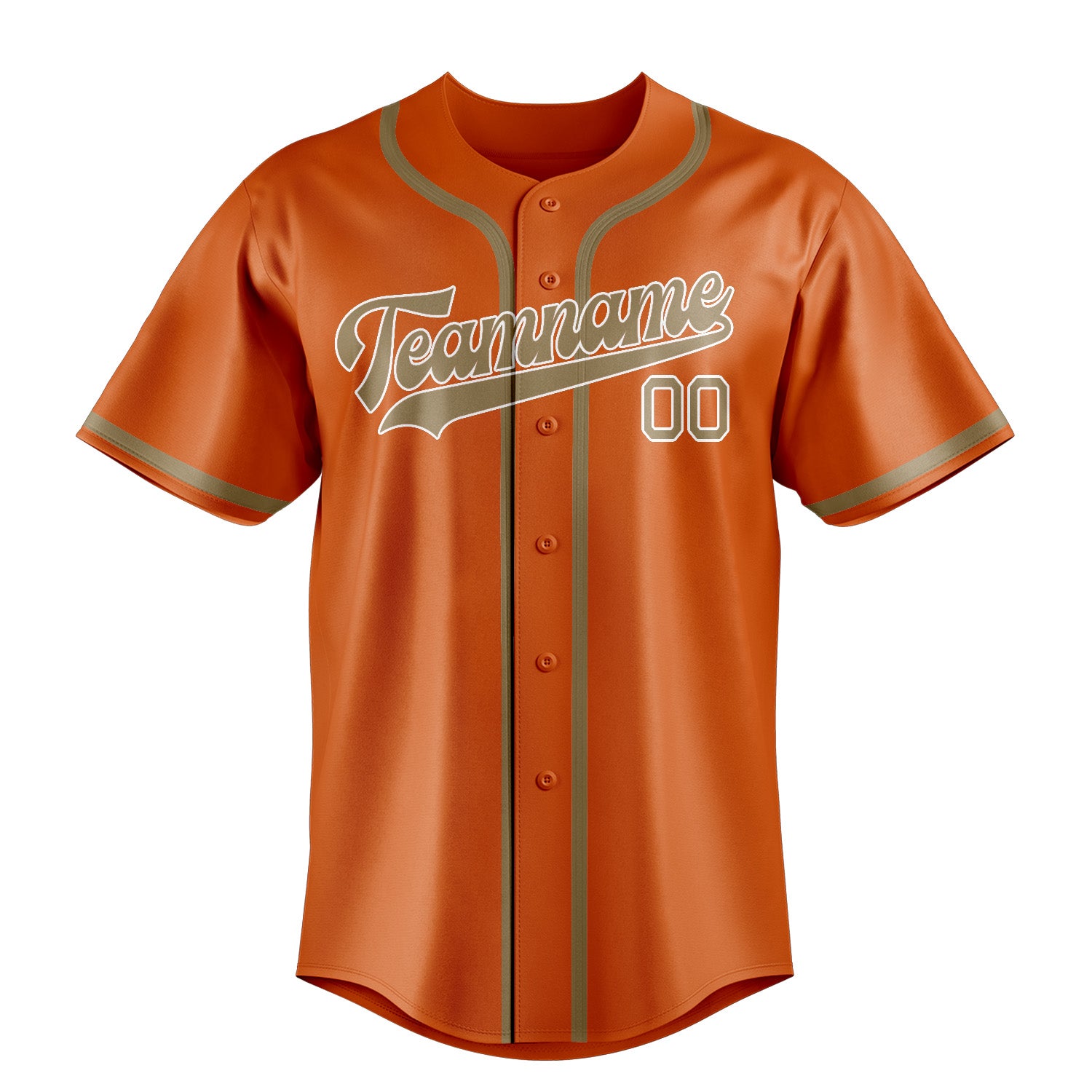 Custom Orange Light Khaki Baseball Jersey
