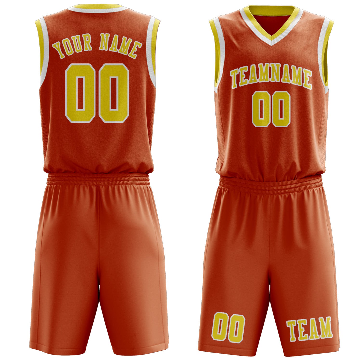 Custom Orange Light Yellow Basketball Set