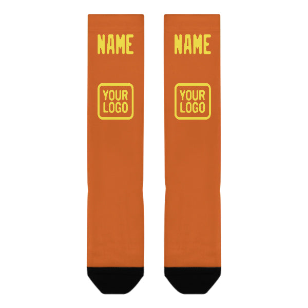 Custom Orange Light Yellow Knee-High Sock