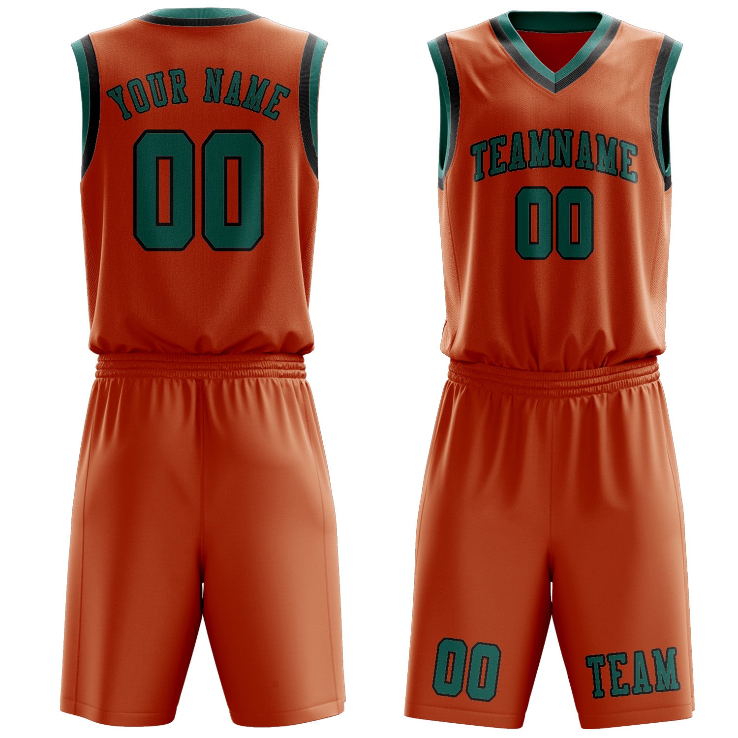 Custom Orange Blue Green Basketball Set