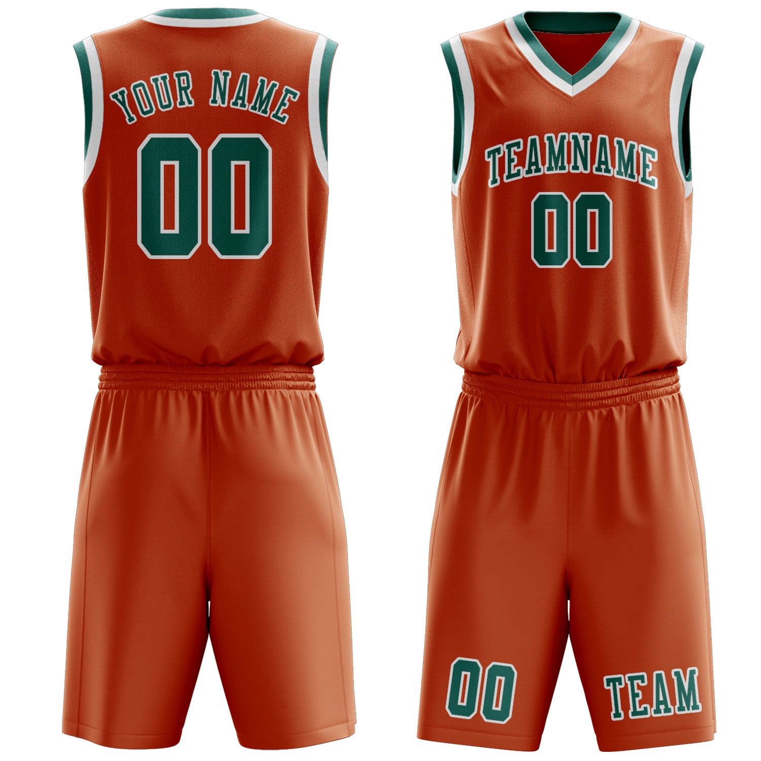 Custom Orange Blue Green Basketball Set