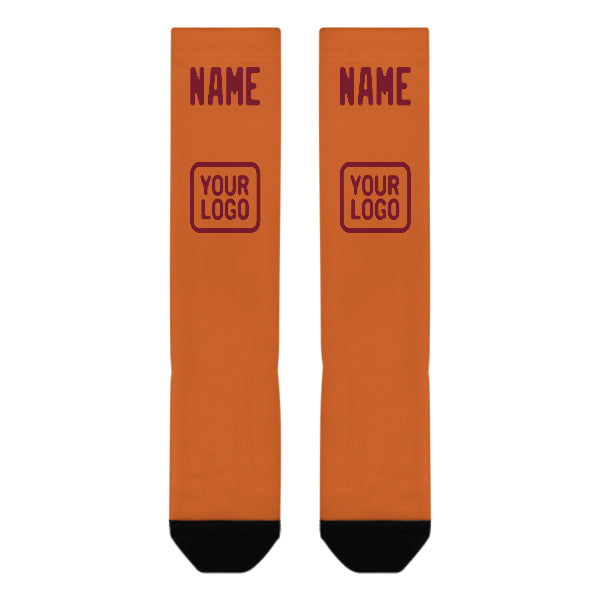 Custom Orange Crimson Red Knee-High Sock