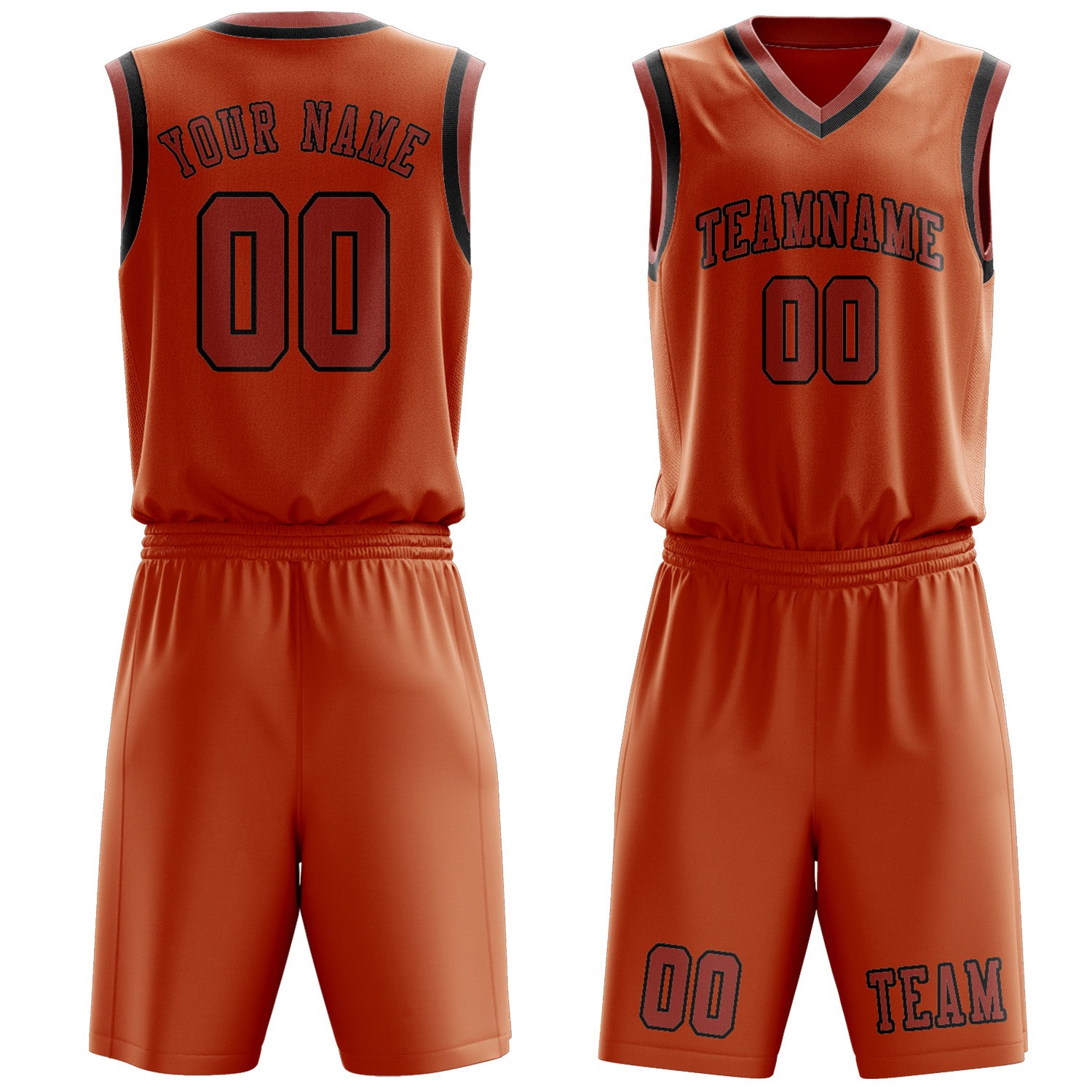 Custom Orange Copper Rose Basketball Set