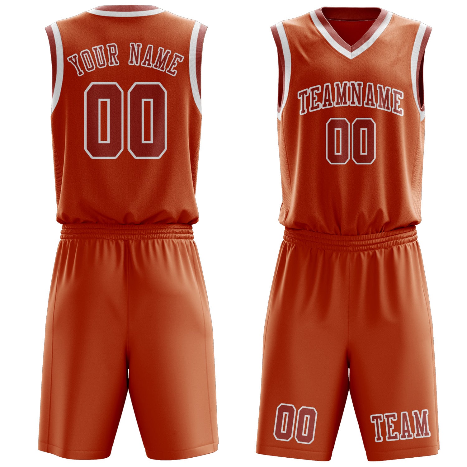 Custom Orange Copper Rose Basketball Set