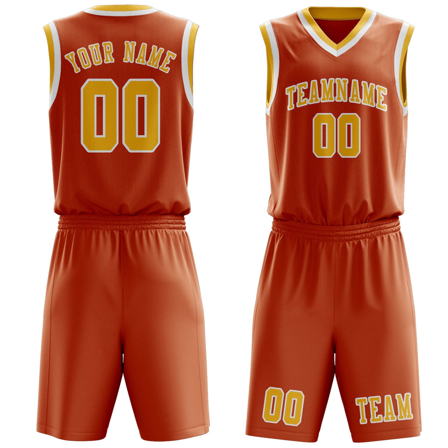 Custom Orange Gold Basketball Set