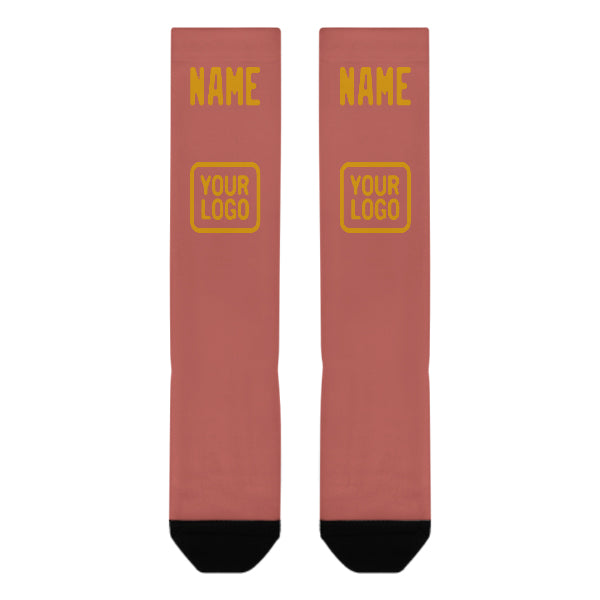 Custom Copper Rose Yellow Knee-High Sock
