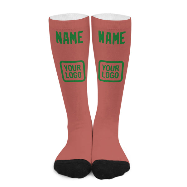 Custom Copper Rose Emerald Green Knee-High Sock