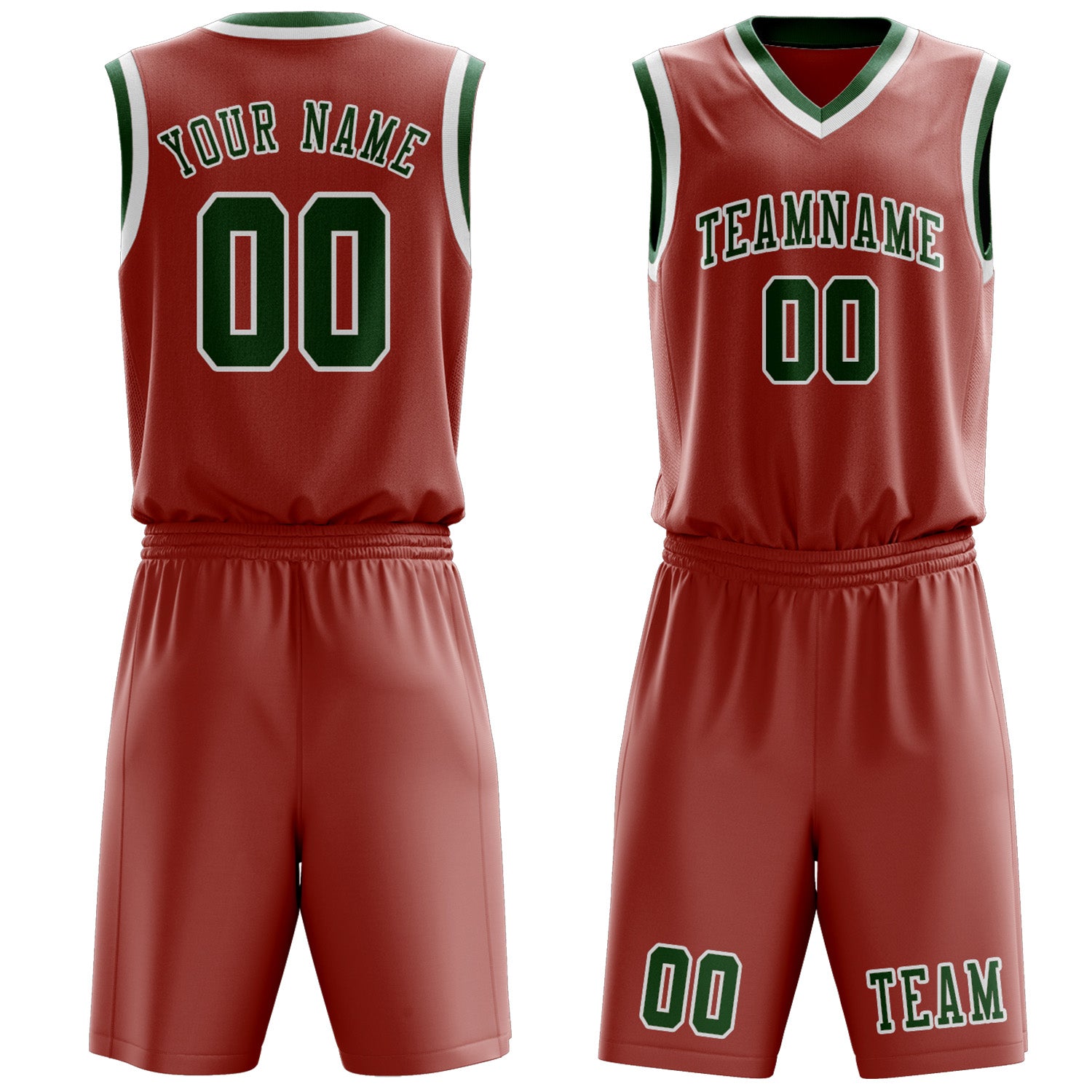 Custom Copper Rose Green Basketball Set