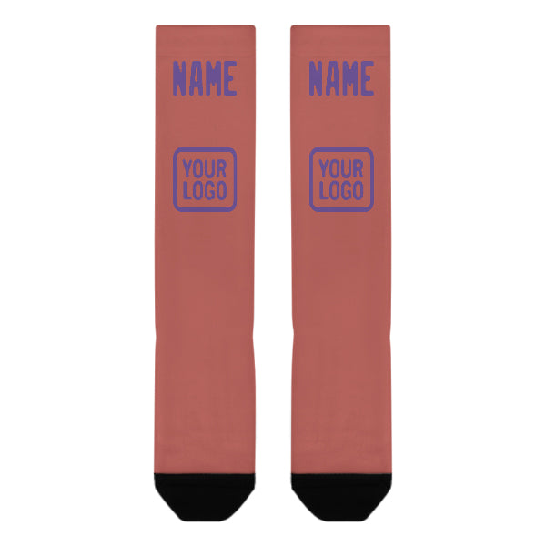 Custom Copper Rose Light Purple Knee-High Sock