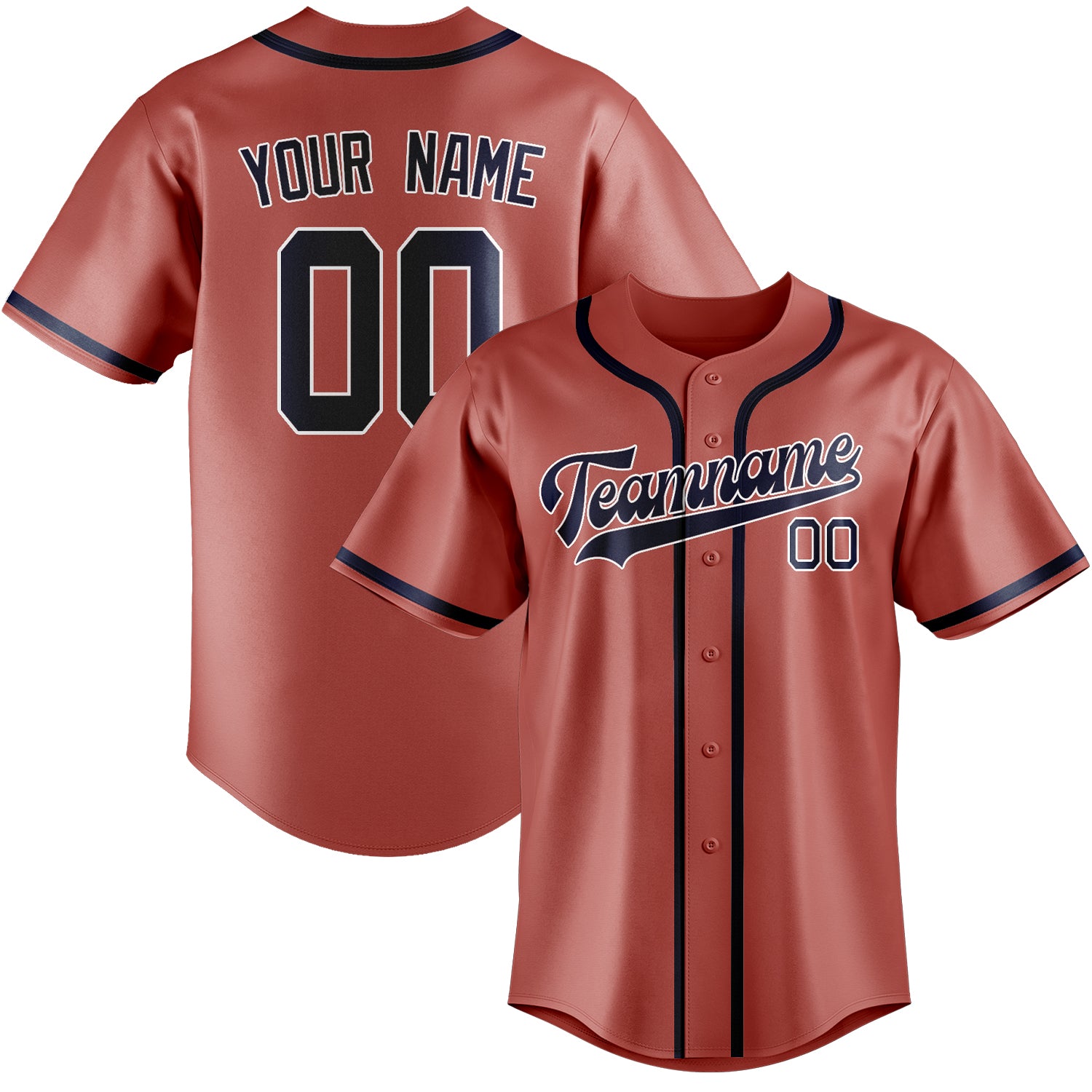 Custom Copper Rose Blue Baseball Jersey
